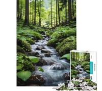 Rompecabezas difícil para Adultos de 1000 Piezas desafío Educativo de Arroyo en el Bosque Juguete de decoración de Pared para Mayores de 14 años 38x26cm