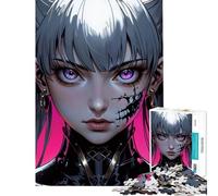 Rompecabezas difícil para Adultos de 1000 Piezas Diosa Cyberpunk Actividades Divertidas en casa Montaje de Patrones Juguetes antiestrés para Mayores de 14 años (38x26cm)