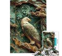 Rompecabezas difícil para Adultos de 1000 Piezas diseño Águila Dorada Art Déco Juguete antiestrés para decoración del hogar desafiante de completar (tamaño 50x75cm)
