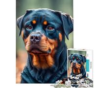Rompecabezas difícil para Adultos de 1000 Piezas diseño de Perros Rottweiler desafío Educativo Juguete Decorativo para Pared Ideal para Mayores de 14 años 38x52cm