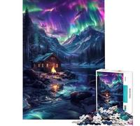 Rompecabezas difícil para Adultos de 1000 Piezas diseño nórdico de Aurora Boreal difícil y desafiante Ideal para Pasar el Tiempo en casa Juego Imposible para Mayores de 14 años Juego de Rompecabezas