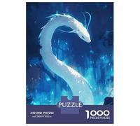 Rompecabezas Difícil para Adultos De 1000 Piezas Dragon and Figure in Blue Landscape Rompecabezas para Adultos Juguetes De Bricolaje Mejora La Memoria Desafiante De Completar 38x26cm/1000pcs