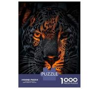 Rompecabezas Difícil para Adultos De 1000 Piezas Dramatic Leopard Portrait with Orange Highlights Rompecabezas para Adultos Juguetes Antiestrés Desafío Educativo De Corte De Precisión 70x50cm/1000pcs
