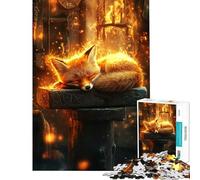 Rompecabezas difícil para Adultos de 1000 Piezas El Zorro ardiente Duerme Rompecabezas Relajante para Adultos Juegos Que mejoran la Memoria Un Reto para completar (tamaño 50x75cm)