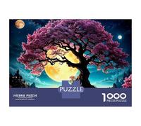 Rompecabezas Difícil para Adultos De 1000 Piezas Enchanted Night Sky with Full Moon Rompecabezas para Adultos Juego Práctico Arte De Pared Regalo De Cumpleaños, Regalos, 52x38cm/1000pcs
