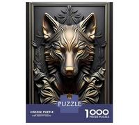 Rompecabezas Difícil para Adultos De 1000 Piezas Epic Golden Wolf Statue Rompecabezas para Adultos Juego Familiar Difícil Gran Regalo para Jugar 38x26cm/1000pcs
