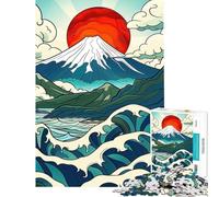 Rompecabezas difícil para Adultos de 1000 Piezas Espíritu de Japón Monte Fuji Difícil y desafiante Decoración para el hogar Juego Familiar para Mayores de 14 años (38x52cm)