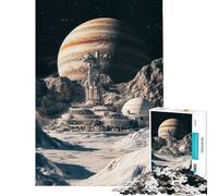 Rompecabezas difícil para Adultos de 1000 Piezas Estación Espacial en la Luna de Júpiter Ayuda a ejercitar el Cerebro Juguete Educativo para Toda la Familia a Partir de 14 años 38x26cm