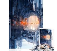 Rompecabezas difícil para Adultos de 1000 Piezas estación Espacial futurista Juego Educativo Mejora la Memoria Juguetes antiestrés diversión para Hacer en casa (50x75cm)