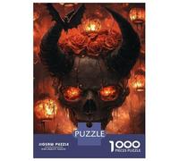 Rompecabezas Difícil para Adultos De 1000 Piezas Fiery Skull Lanterns Rompecabezas para Adultos Juego De Ingenio Carrera De Velocidad De Manos Desafío Educativo 52x38cm/1000pcs