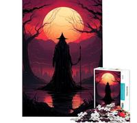 Rompecabezas difícil para Adultos de 1000 Piezas Figura Oscura bajo la Luna Juguetes educativos de Aprendizaje Juegos relajantes Regalo Educativo para cumpleaños (tamaño 50x75cm)