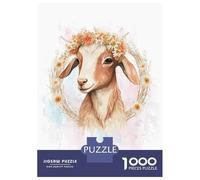 Rompecabezas Difícil para Adultos De 1000 Piezas Floral Baby Goat Painting Rompecabezas para Adultos Juego Familiar Difícil Gran Regalo para Jugar 38x26cm/1000pcs