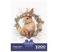 Rompecabezas Difícil para Adultos De 1000 Piezas Floral Watercolor Rabbit Rompecabezas para Adultos Juguetes De Bricolaje Mejora La Memoria Desafiante De Completar 70x50cm/1000pcs