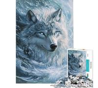 Rompecabezas difícil para Adultos de 1000 Piezas Frozen Wolf's Gaze Juguetes Juegos educativos Juegos de relajación Carrera de Velocidad de Manos Obra de Arte Regalos (tamaño 75x50cm)