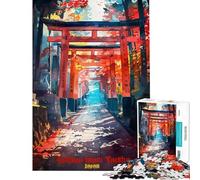 Rompecabezas difícil para Adultos de 1000 Piezas Fushimi Inari Taisha Art Jigsaws para Adultos Juegos relajantes Vacaciones en casa Matar el Tiempo Regalo de cumpleaños Regalos (tamaño 50x75cm)
