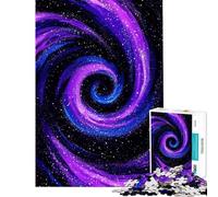 Rompecabezas difícil para Adultos de 1000 Piezas Galaxia arremolinada de Color púrpura y Azul Juguete antiestrés para Adultos Decoración del hogar Un Reto para completar (tamaño 38x26cm)