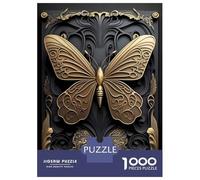Rompecabezas Difícil para Adultos De 1000 Piezas Golden Butterfly Art Deco Rompecabezas para Adultos Juego Familiar Difícil Gran Regalo para Jugar 70x50cm/1000pcs
