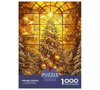 Rompecabezas Difícil para Adultos De 1000 Piezas Golden Christmas Tree Rompecabezas para Adultos Juegos Relajantes Mejora La Memoria Regalo De Cumpleaños, Regalos, 38x26cm/1000pcs