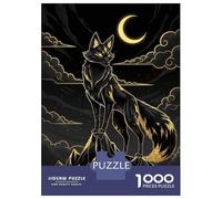 Rompecabezas Difícil para Adultos De 1000 Piezas Golden Kitsune Under A Crescent Moon Rompecabezas Juego Práctico Una Obra De Arte Regalos para Amigos Y Familiares 70x50cm/1000pcs