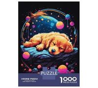 Rompecabezas Difícil para Adultos De 1000 Piezas Golden Retriever Puppy Rompecabezas para Adultos Juego De Ingenio Carrera De Velocidad De Manos Desafío Educativo 38x26cm/1000pcs