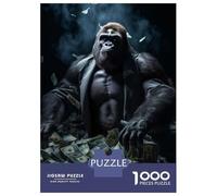 Rompecabezas Difícil para Adultos De 1000 Piezas Gorilla Money Dollar Bills Rompecabezas para Adultos Juguetes De Bricolaje Mejora La Memoria Desafiante De Completar 70x50cm/1000pcs