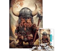 Rompecabezas difícil para Adultos de 1000 Piezas Guerrero Vikingo de Dibujos Animados con Hacha Actividades Divertidas para Hacer en casa en Familia Juegos Divertidos Apto para Mayores de 14 años