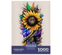 Rompecabezas Difícil para Adultos De 1000 Piezas Hand Drawn Sunflower Art Rompecabezas para Adultos Juego Familiar Difícil Gran Regalo para Jugar 38x26cm/1000pcs