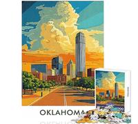Rompecabezas difícil para Adultos de 1000 Piezas Horizonte de Oklahoma City Juego Imposible Juguete Educativo de Aprendizaje decoración de Pared Actividades Divertidas para el hogar (38x52cm)