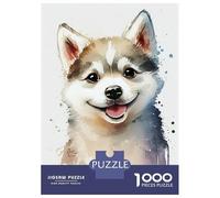 Rompecabezas Difícil para Adultos De 1000 Piezas Husky Cute Watercolor Rompecabezas para Adultos Juego Familiar Difícil Gran Regalo para Jugar 70x50cm/1000pcs