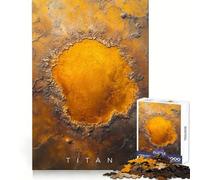 Rompecabezas difícil para Adultos de 1000 Piezas Impacto Misterioso de Titán, Saturno y Luna Mejora la Memoria, Calma, Escape, Borde Ajustado 38x26cm