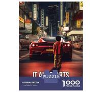 Rompecabezas Difícil para Adultos De 1000 Piezas It Starts with A Dream Car Rompecabezas para Adultos Juguetes Antiestrés Desafío Educativo De Corte De Precisión 52x38cm/1000pcs