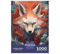 Rompecabezas Difícil para Adultos De 1000 Piezas Japanese Fox Art Red Fire Rompecabezas para Adultos Juguetes Antiestrés Desafío Educativo De Corte De Precisión 38x26cm/1000pcs