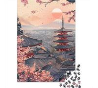 Rompecabezas Difícil para Adultos De 1000 Piezas Japanese Pagoda Sunset Rompecabezas Juego Práctico Una Obra De Arte Regalos para Amigos Y Familiares 38x26cm/1000pcs