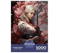 Rompecabezas Difícil para Adultos De 1000 Piezas Japanese Samurai Woman Art Print Rompecabezas Antiestrés Juguetes De Corte De Precisión Gran Regalo para Jugar 38x26cm/1000pcs