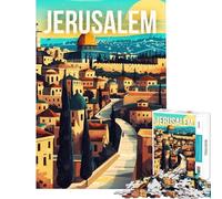Rompecabezas difícil para Adultos de 1000 Piezas Jerusalén Israel Juguetes de Viaje Juegos educativos Juegos de relajación Carrera de Velocidad de Manos Obra de Arte Regalos (tamaño 75x50cm)