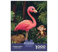 Rompecabezas Difícil para Adultos De 1000 Piezas Jungle Friends Rompecabezas para Adultos Juegos Relajantes Regalo De Cumpleaños Desafío Educativo 38x26cm/1000pcs