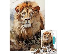 Rompecabezas difícil para Adultos de 1000 Piezas La Mirada del león Rompecabezas para Adultos Juegos relajantes Vacaciones en casa Matar el Tiempo Regalo de cumpleaños (Tamaño 38x26cm)