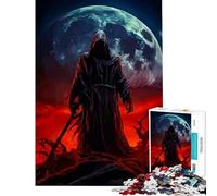 Rompecabezas difícil para adultos de 1000 piezas La Parca bajo la luna de sangre Actividades divertidas para hacer en casa Actividades familiares Juegos divertidos Apto para mayores de 14 años 38x26cm