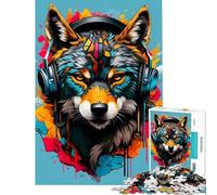Rompecabezas difícil para Adultos de 1000 Piezas Lobo con música Ideal para cumpleaños y Navidad Decoración Juego Educativo Apto para Mayores de 14 años (38x26cm)