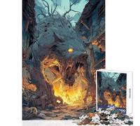 Rompecabezas difícil para Adultos de 1000 Piezas Lobo Hombre Lobo Monstruo en una Ciudad en ruinas Juego Imposible Juguete Educativo para Aprender Decoración de Pared Diversión en casa Actividades