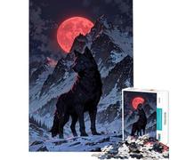 Rompecabezas difícil para Adultos de 1000 Piezas Luna de Sangre Alpha︰ Wolf Mountain King Difícil y desafiante Vacaciones en casa Matar el Tiempo Juego Imposible para Mayores de 14 años ofrecido