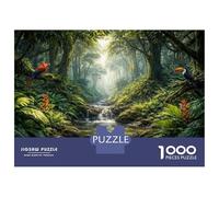 Rompecabezas Difícil para Adultos De 1000 Piezas Lush Tropical Rainforest with Birds Rompecabezas para Adultos Juego Familiar Difícil Gran Regalo para Jugar 38x26cm/1000pcs