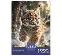 Rompecabezas Difícil para Adultos De 1000 Piezas Lynx in Snowy Forest Rompecabezas para Adultos Juego De Ingenio Carrera De Velocidad De Manos Desafío Educativo 38x26cm/1000pcs