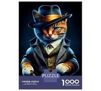 Rompecabezas Difícil para Adultos De 1000 Piezas Mafia Cat Rompecabezas para Adultos Juegos Relajantes Mejora La Memoria Regalo De Cumpleaños, Regalos, 70x50cm/1000pcs