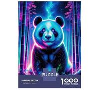 Rompecabezas Difícil para Adultos De 1000 Piezas Magical Neon Panda 01 Rompecabezas para Adultos Juguetes De Bricolaje Mejora La Memoria Desafiante De Completar 38x26cm/1000pcs