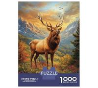 Rompecabezas Difícil para Adultos De 1000 Piezas Majestic Elk in Autumn Landscape Rompecabezas para Adultos Juguetes Antiestrés Desafío Educativo De Corte De Precisión 38x26cm/1000pcs