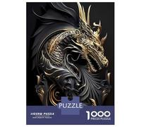Rompecabezas Difícil para Adultos De 1000 Piezas Mighty Golden Dragon God Rompecabezas para Adultos Juego Familiar Difícil Gran Regalo para Jugar 38x26cm/1000pcs