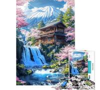 Rompecabezas difícil para Adultos de 1000 Piezas Monte Fuji Retiro de Paz Rompecabezas para Adultos Juegos relajantes Vacaciones en casa Matar el Tiempo Regalo de cumpleaños Regalos (tamaño 38x52cm)