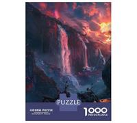 Rompecabezas Difícil para Adultos De 1000 Piezas Motorcycle Adventure in Fiery Mountains Rompecabezas para Adultos Juego Práctico Arte De Pared Regalo De Cumpleaños, Regalos, 38x26cm/1000pcs