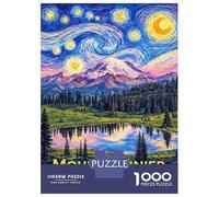 Rompecabezas Difícil para Adultos De 1000 Piezas Mount Rainier National Park Starry Night Rompecabezas para Adultos Juguetes De Bricolaje Mejora La Memoria Desafiante De Completar 38x26cm/1000pcs